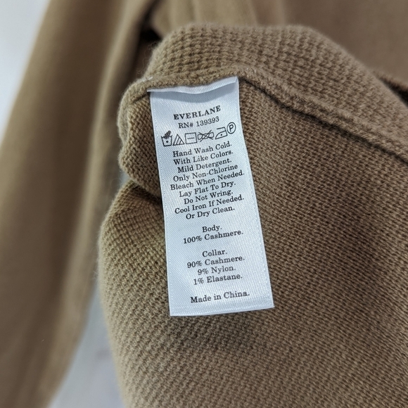 Everlane Sweater Women XS Brown Cashmere Square Turtleneck Camel Tawny T… - Picture 10 of 12